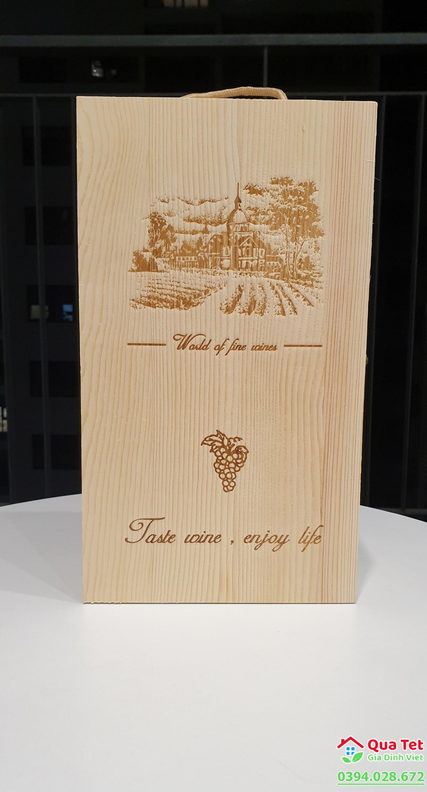 Hộp Quà Tết Đại Cát 2023 - Hộp Gỗ B & Vang Ý - ĐC1314