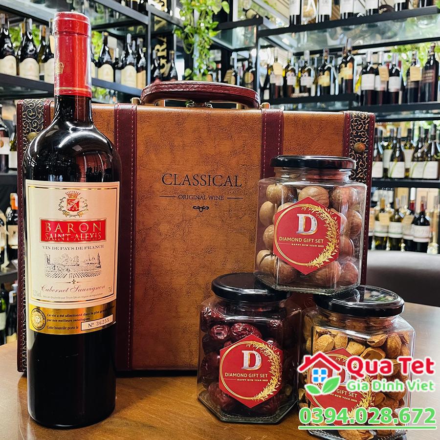 Hộp Quà Tết Phú Quý 2023 - Hộp Da Size L & Vang Ý - PQ83