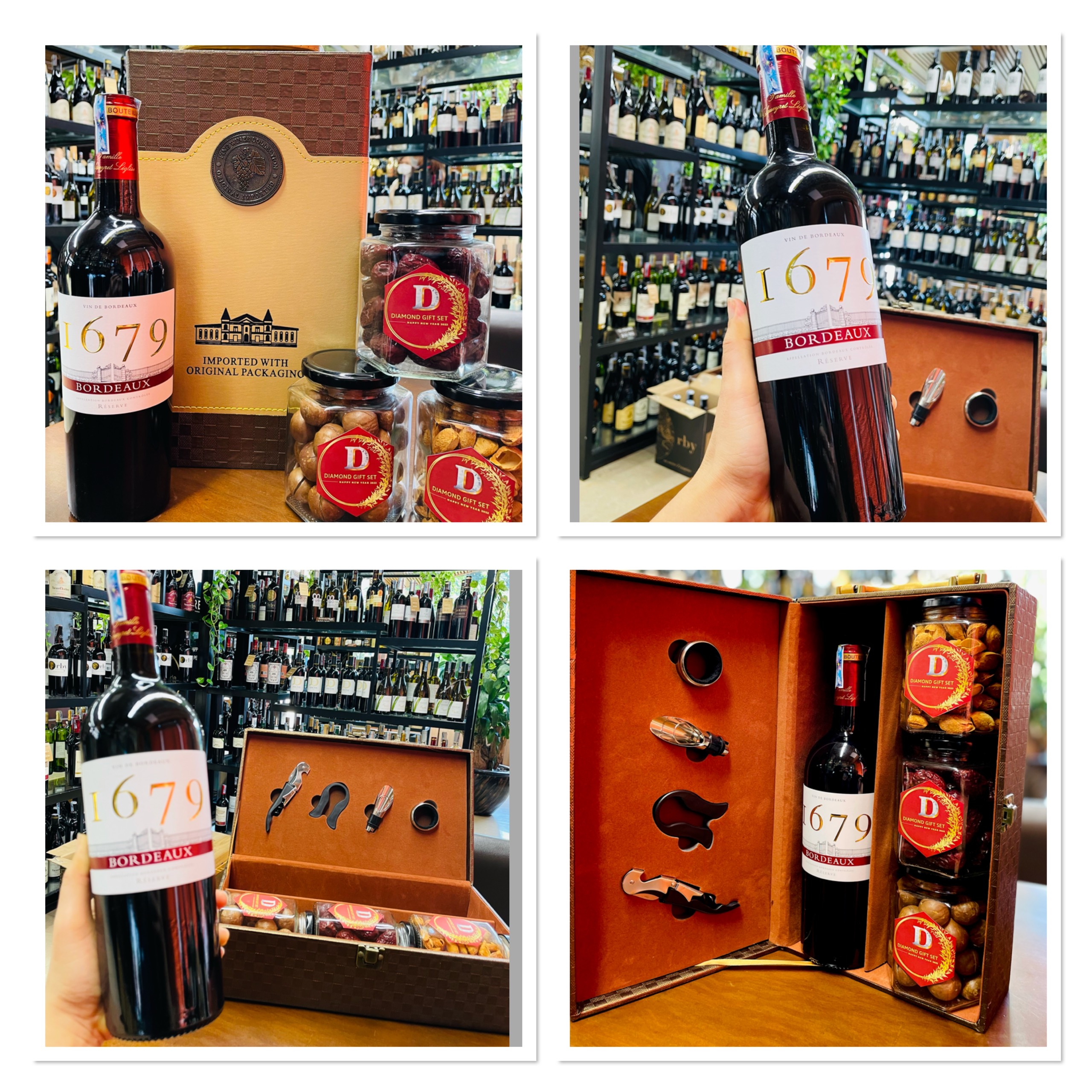 Hộp Quà Tết Phú Quý 2023 - Hộp Da Size M & Vang Pháp - PQ88