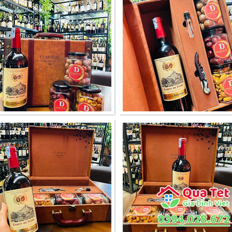 Hộp Quà Tết Phú Quý 2023 - Hộp Da Size M & Vang Ý - PQ83